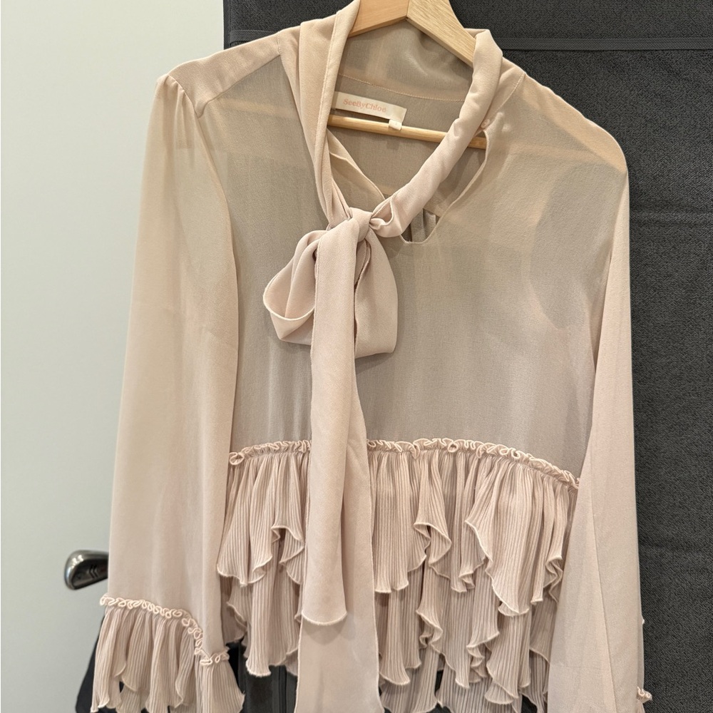 See By Chloe Ruffle Blouse size 34